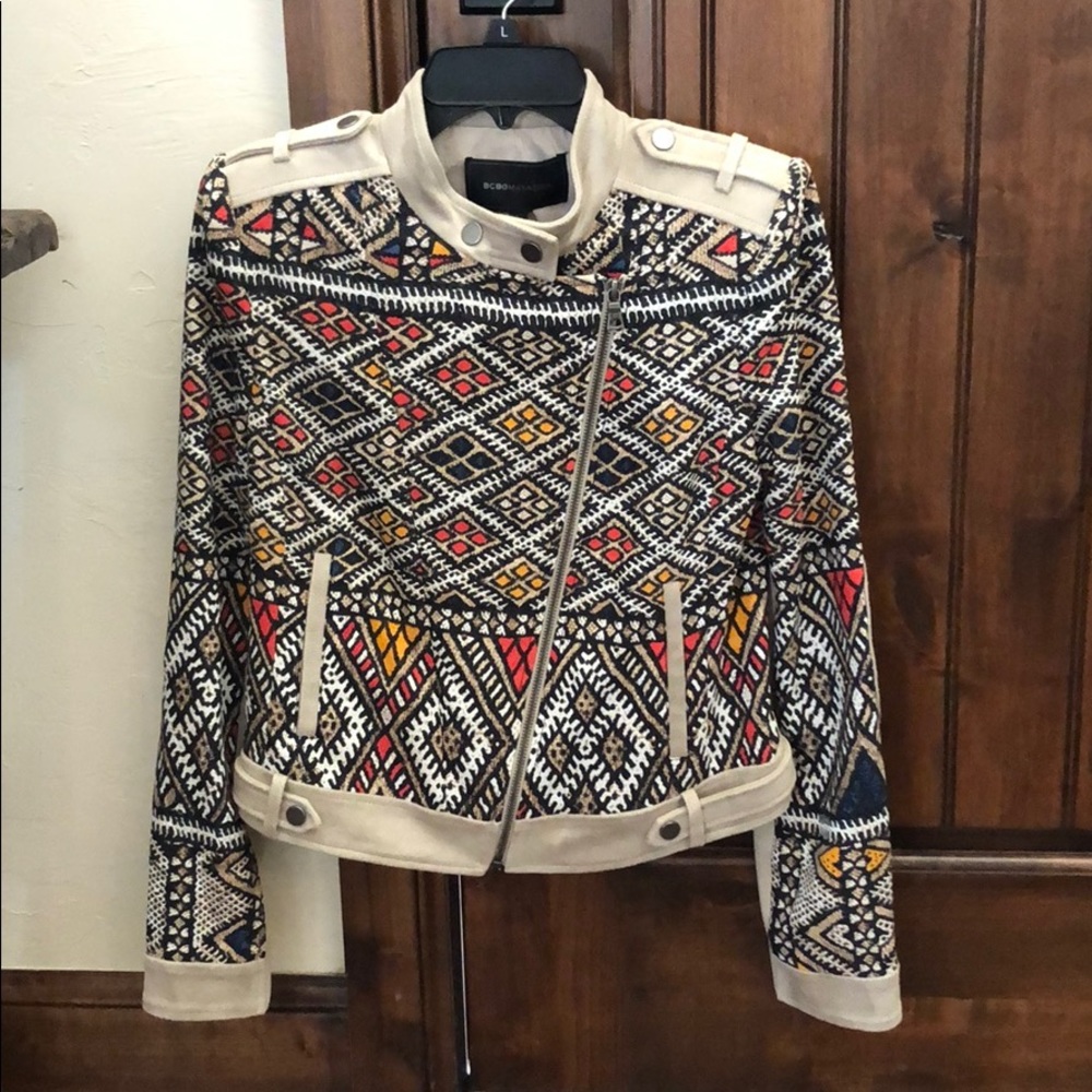 Bcbg maxazria tan/print  jacket